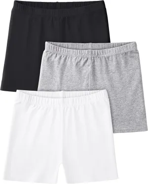 3 Pack Girls Bike Shorts Cartwheel Shorts Kids Basic Cotton Under Dress Shorts Biker Shorts for Running Dance