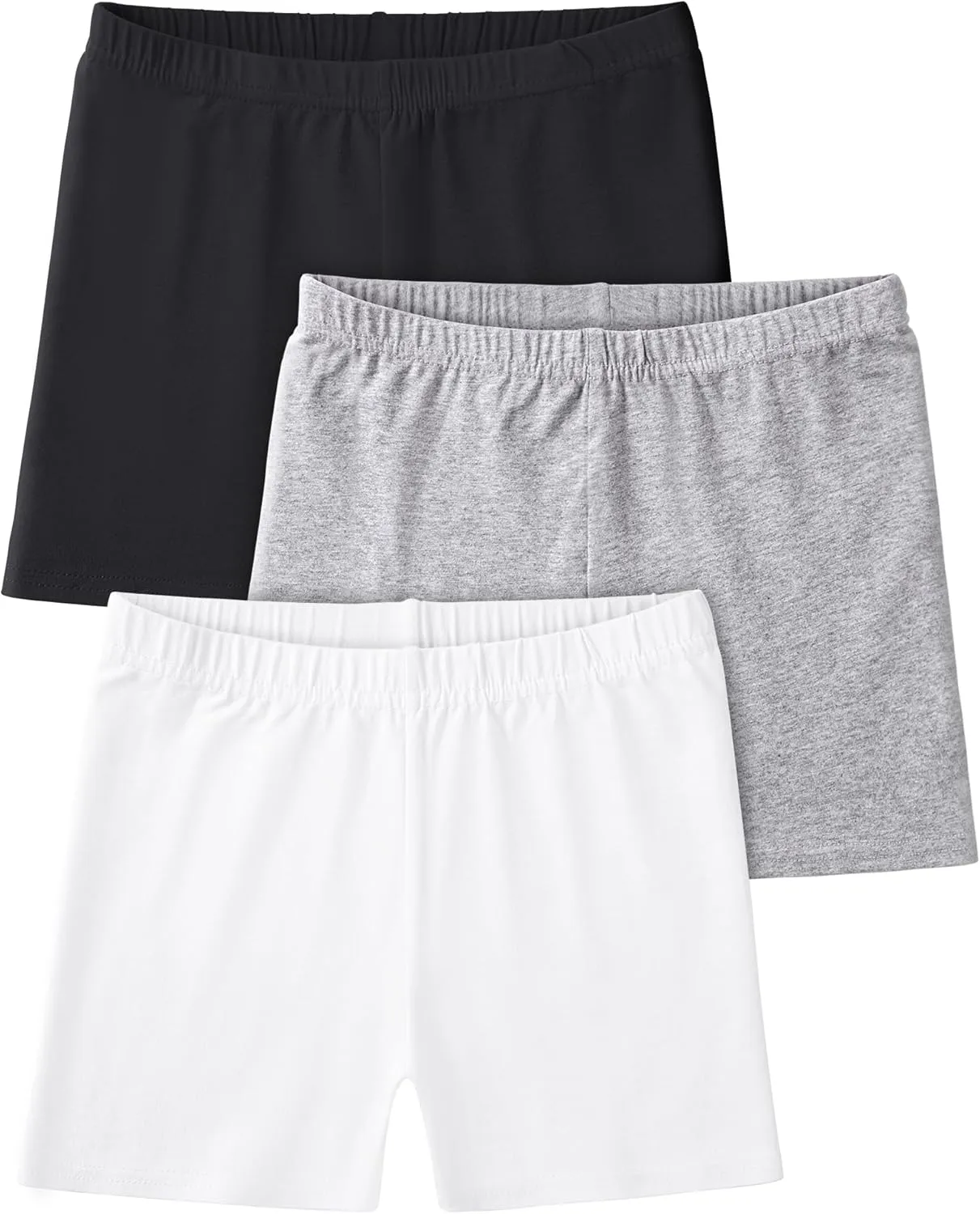 3 Pack Girls Bike Shorts Cartwheel Shorts Kids Basic Cotton Under Dress Shorts Biker Shorts for Running Dance