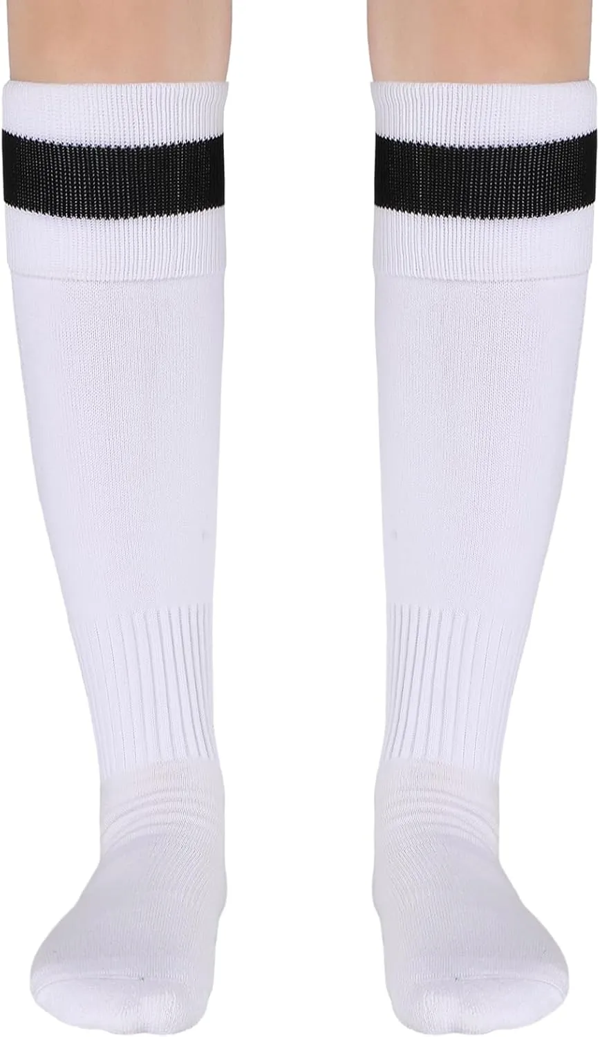 3 Pairs Kids Soccer Socks with Grip Knee High Anti Slip Football Basketball Socks for 8-14 Years Boys Girls