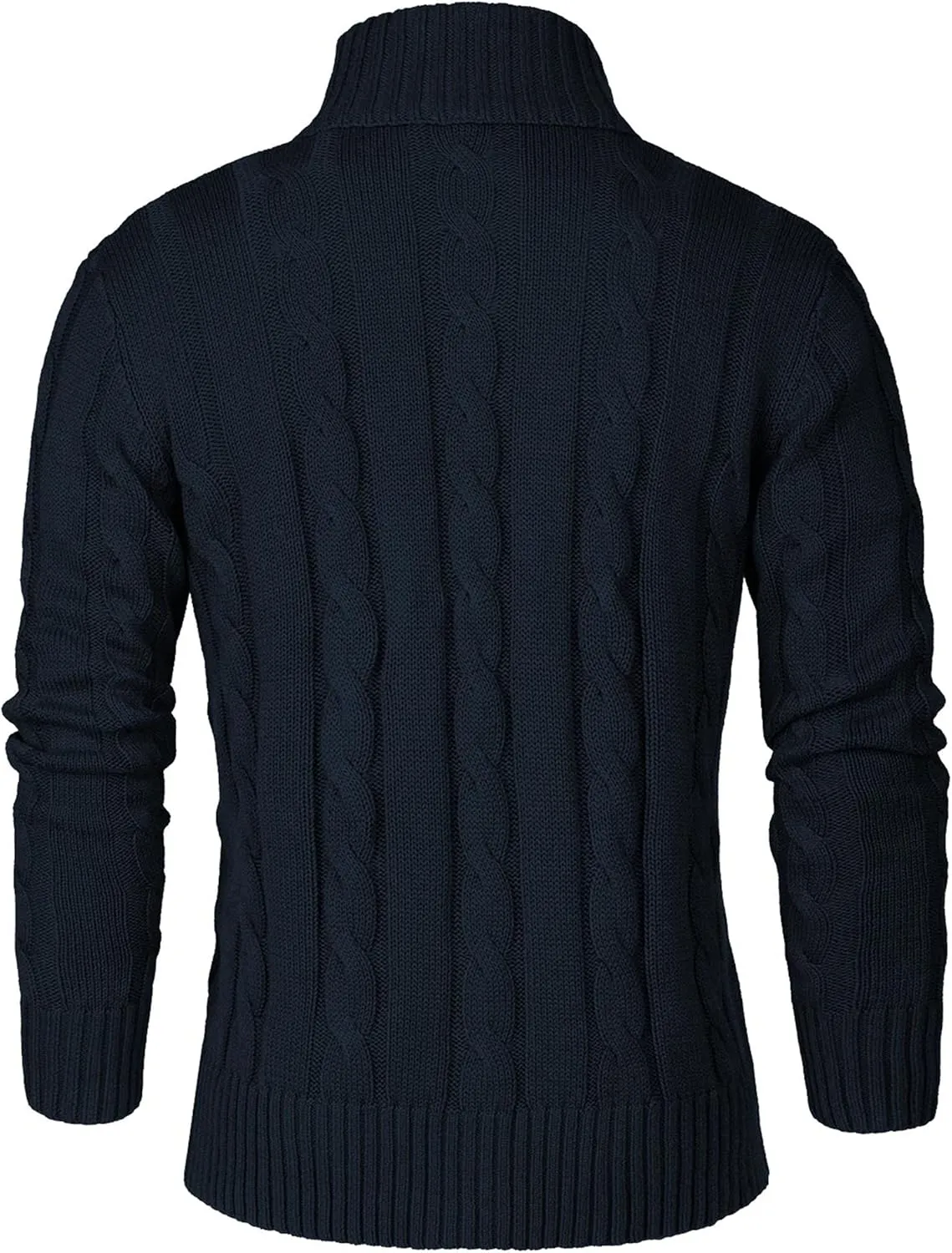 Aimeilgot Mens Fashion Casual Slim Fit Button Down Cable Knitted Stand Collar Cardigan Sweater