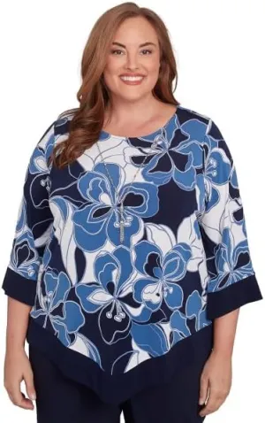 Alfred Dunner Classic Patch Floral with Border Polyester