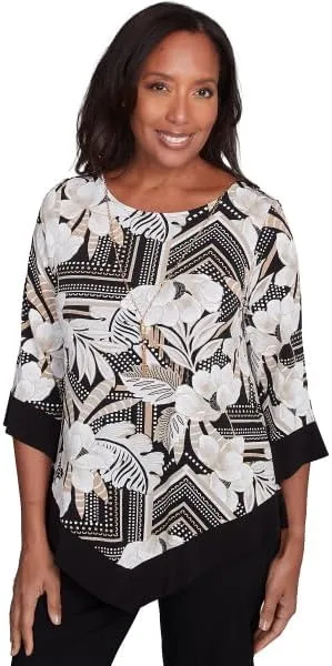Alfred Dunner Classic Patch Floral with Border Polyester