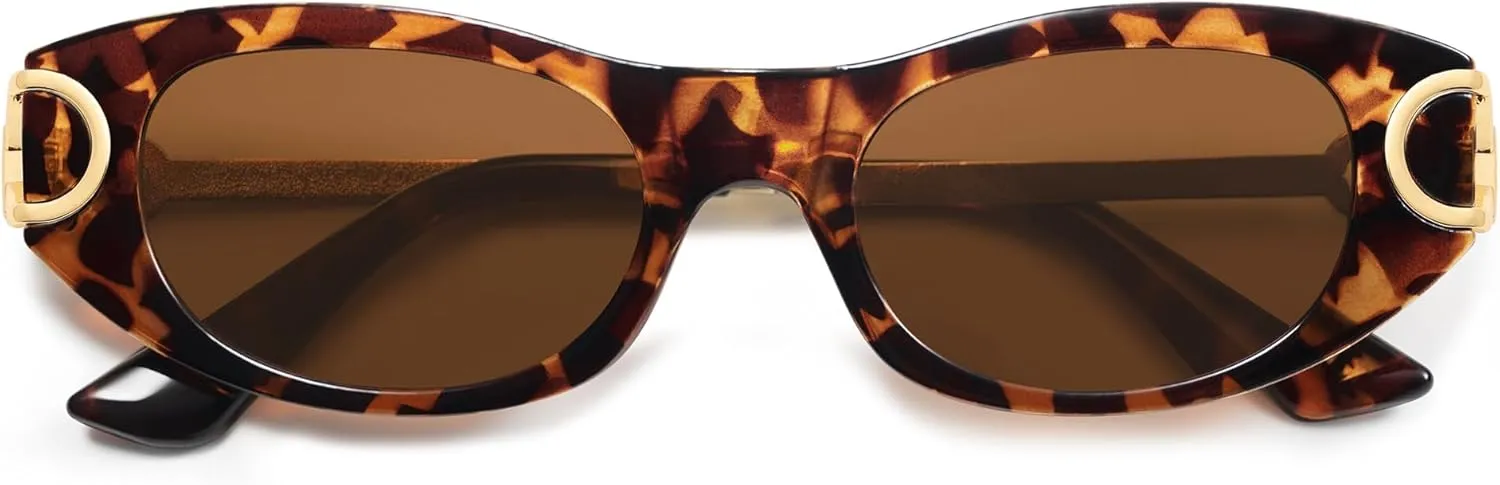 AMOMOMA Retro Oval Sunglasses for Womens Trendy Vintage Cat Eye Sunglasses 2024 AM6642