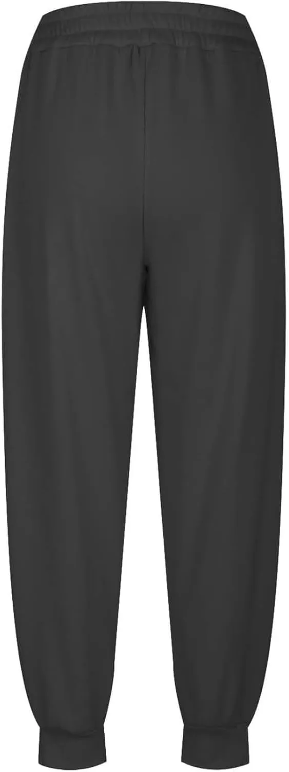Baggy Fleece Joggers for Women Cozy Soft High Waisted Sweatpants with Pockets Elastic Waist Athletic Pants