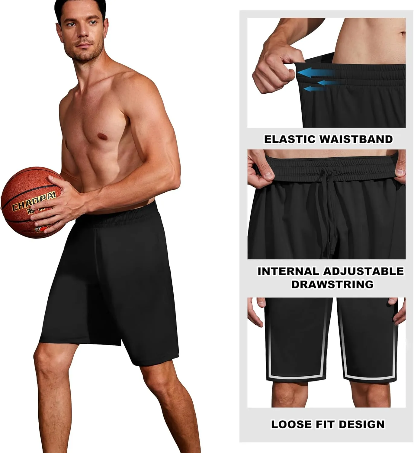 BALENNZ Mens Shorts Basketball Workout Gym Shorts Men with Pockets Mens Athletic Shorts Quick Dry Running Shorts for Men