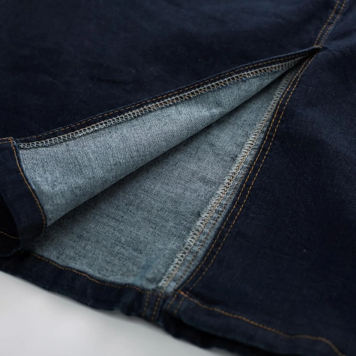 Belle Poque Denim Skirt with Belt Below Knee Length High Waisted Jean Skirts for Women
