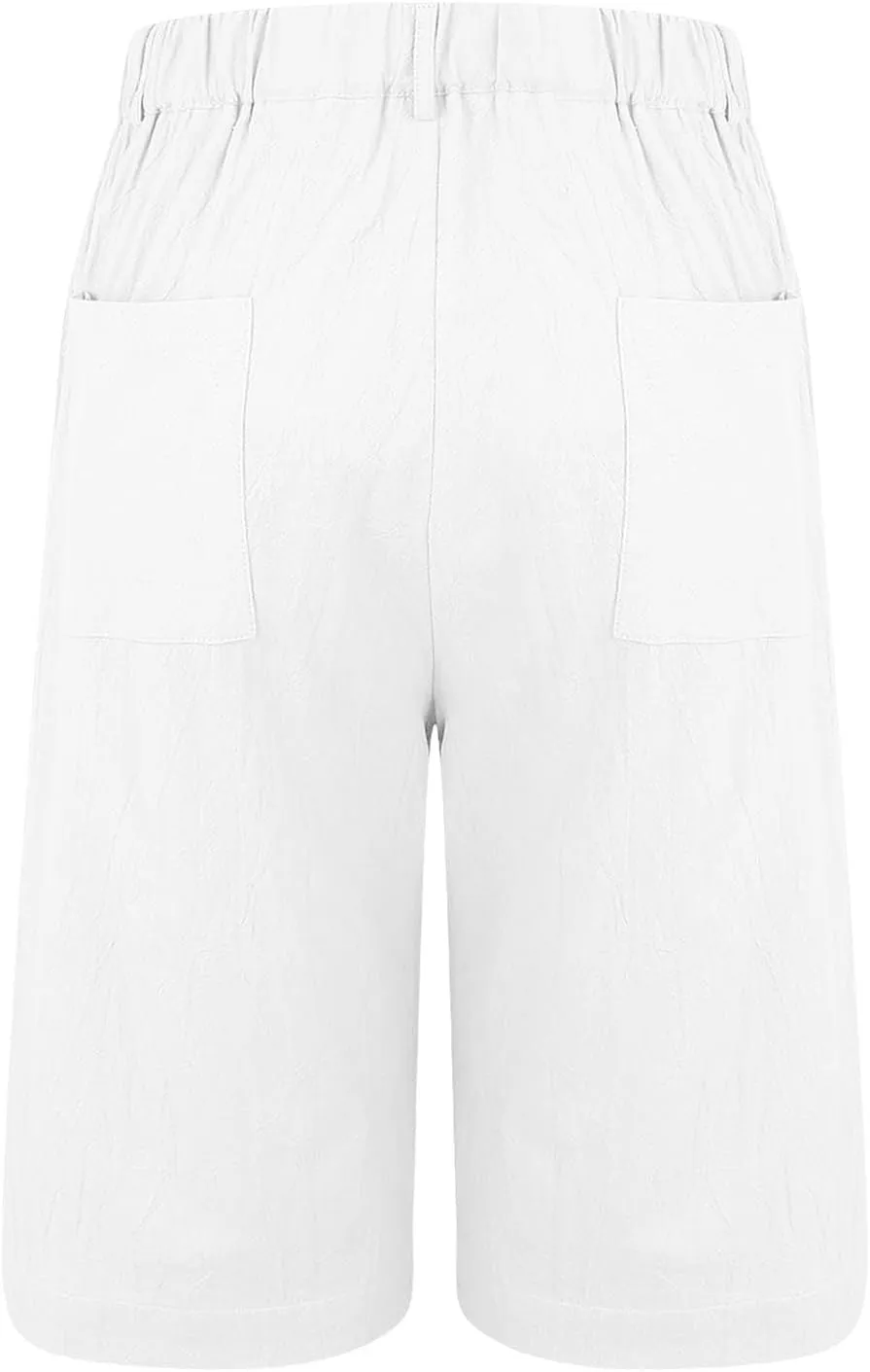 Bermuda Shorts for Women 2025 Summer Trendy Casual Comfy Relaxed Fit Long Shorts