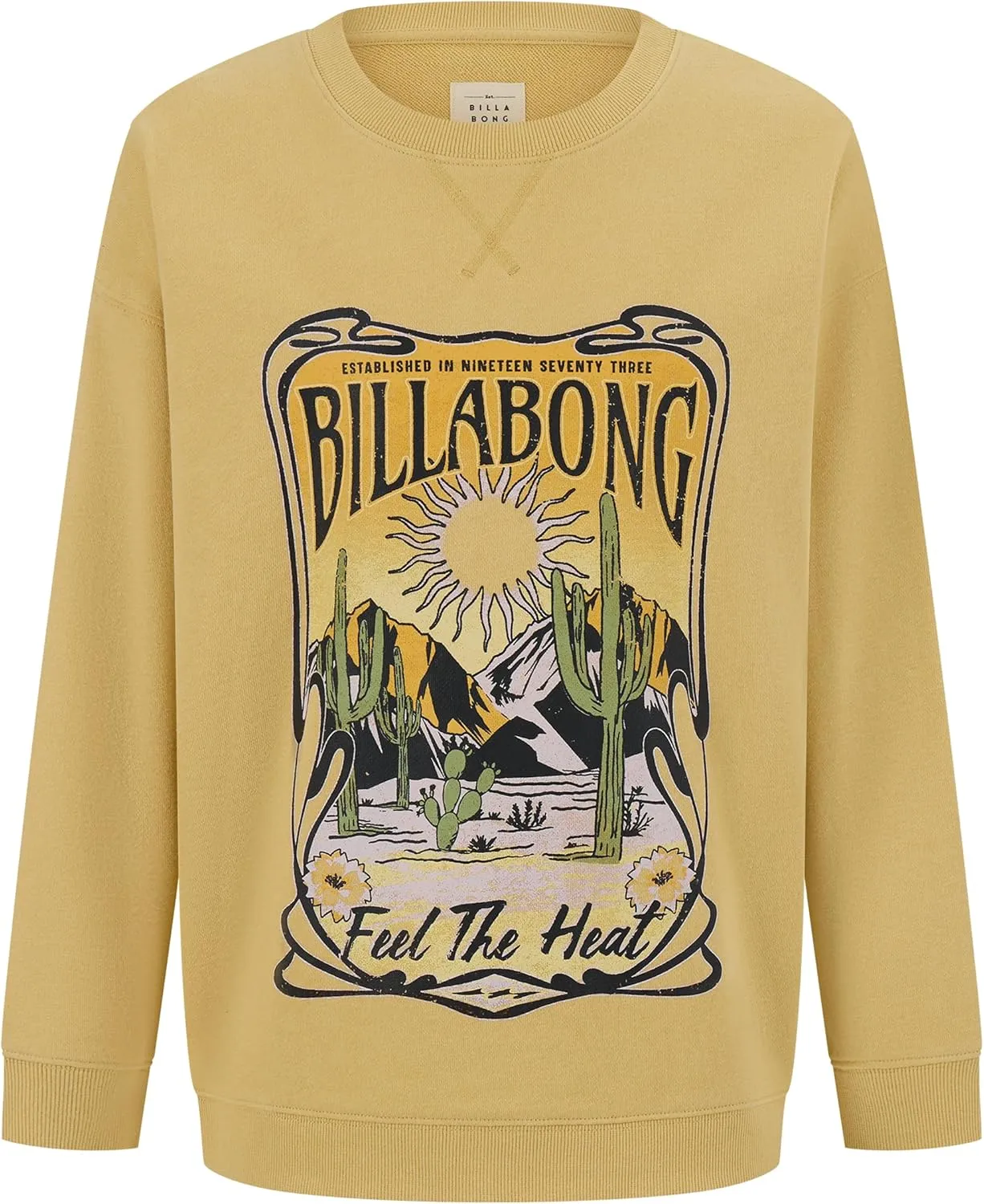 Billabong Girls' French Terry Pullover Crewneck Sweatshirt, Soft & Comfortable