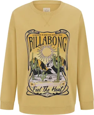 Billabong Girls' French Terry Pullover Crewneck Sweatshirt, Soft & Comfortable