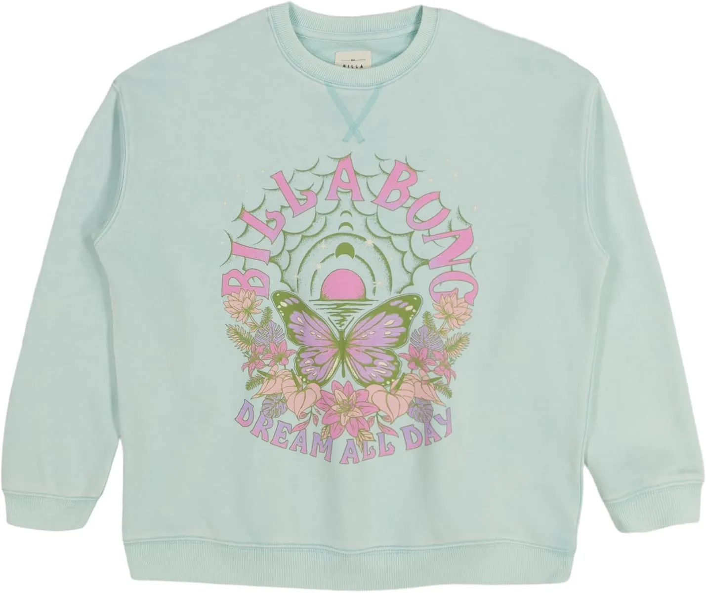 Billabong Girls' French Terry Pullover Crewneck Sweatshirt, Soft & Comfortable