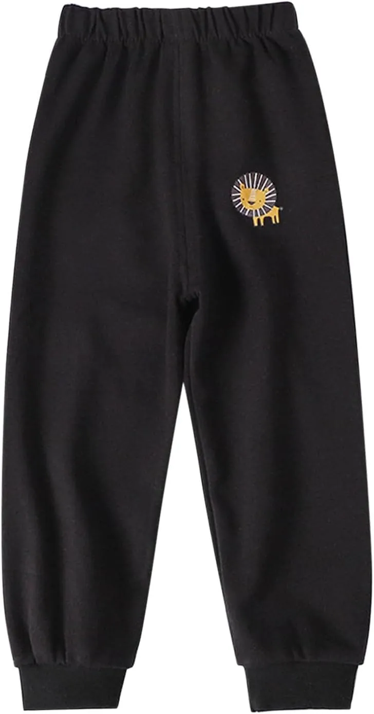 Boy Girl Joggers Sweatpants Kids School Tracksuit Bottoms Trousers Elasticity Adjustable Activewear with Pocket