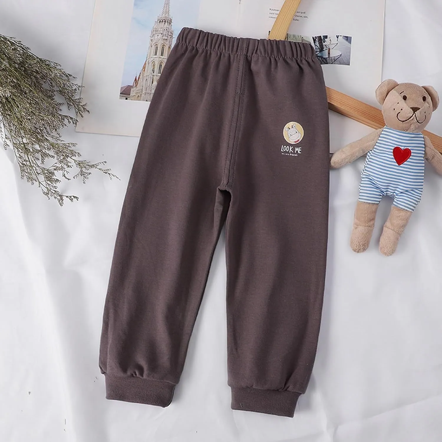 Boy Girl Joggers Sweatpants Kids School Tracksuit Bottoms Trousers Elasticity Adjustable Activewear with Pocket