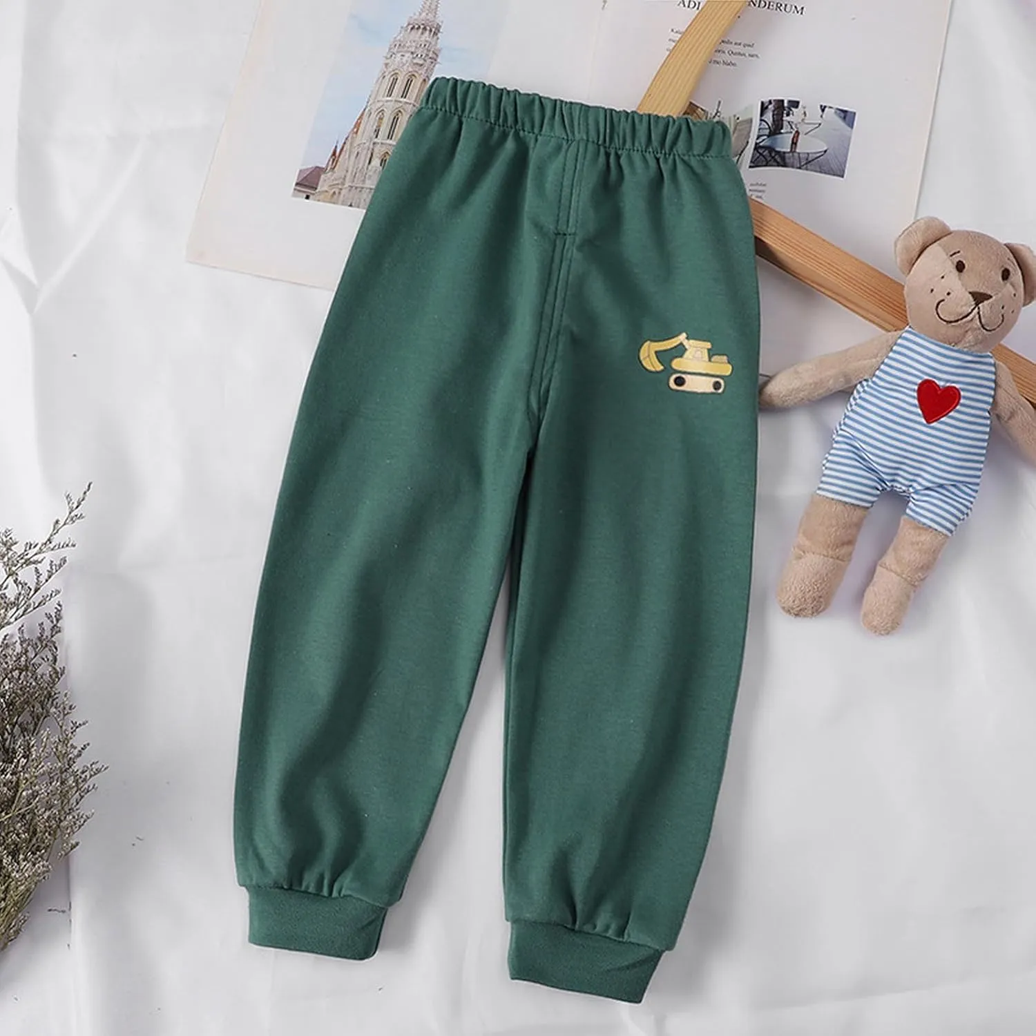 Boy Girl Joggers Sweatpants Kids School Tracksuit Bottoms Trousers Elasticity Adjustable Activewear with Pocket
