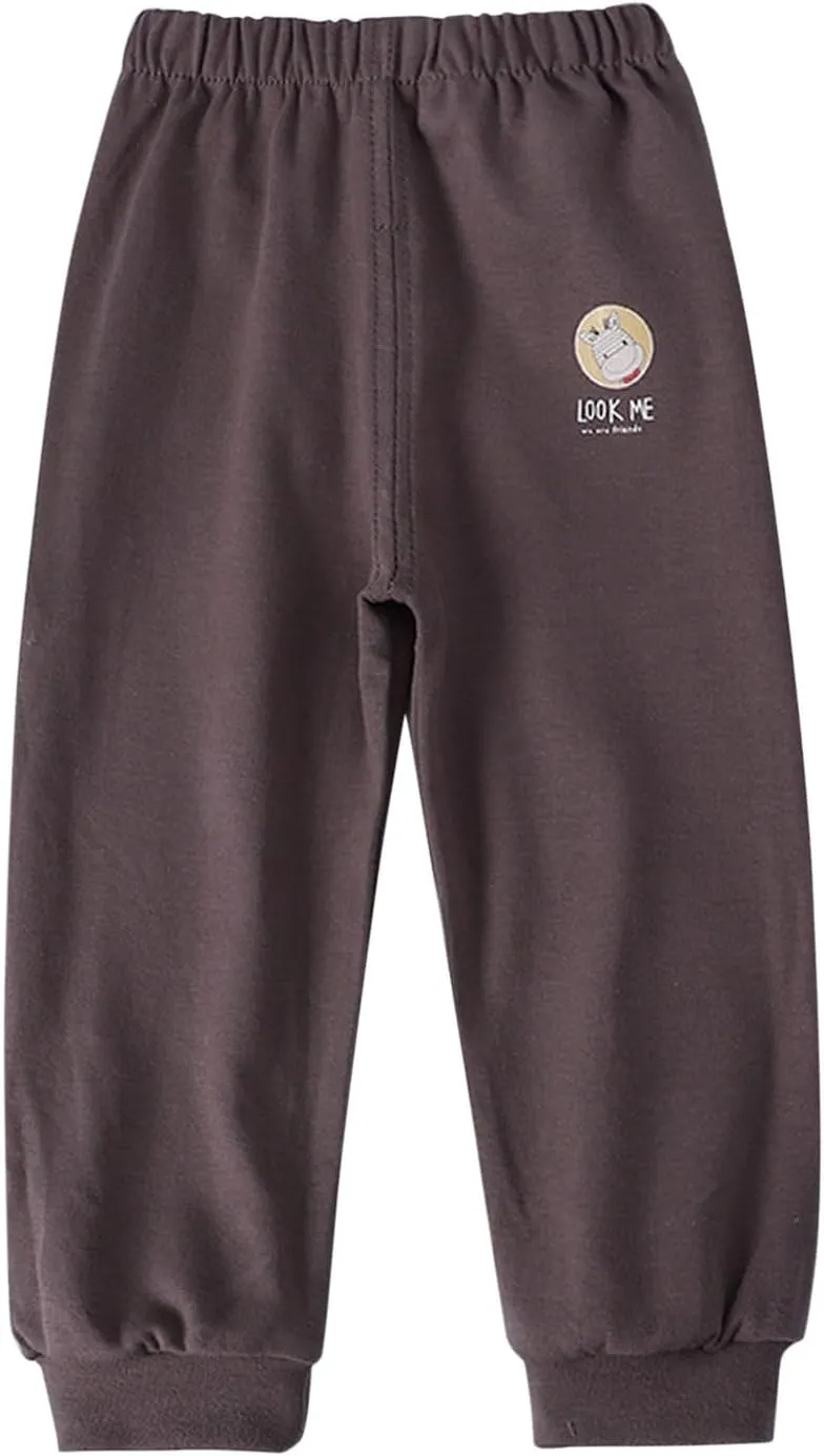 Boy Girl Joggers Sweatpants Kids School Tracksuit Bottoms Trousers Elasticity Adjustable Activewear with Pocket