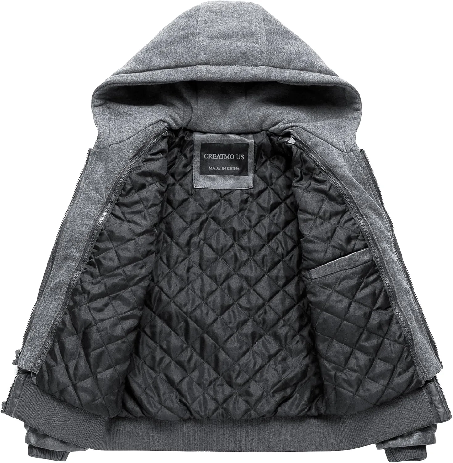 Boy's Faux Leather Jacket Windproof Warm Winter Coat Kids Bomber Outerwear Waterproof PU Motorcycle Jacket
