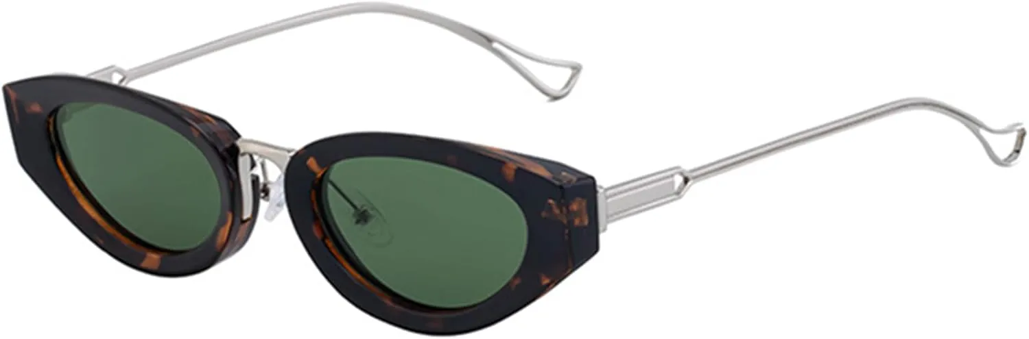 bullabulling Vintage Steampunk Cat Eye Sunglasses for Women Men Fashion Semi-Metal Frame Hip-hop punk Glasses UV400