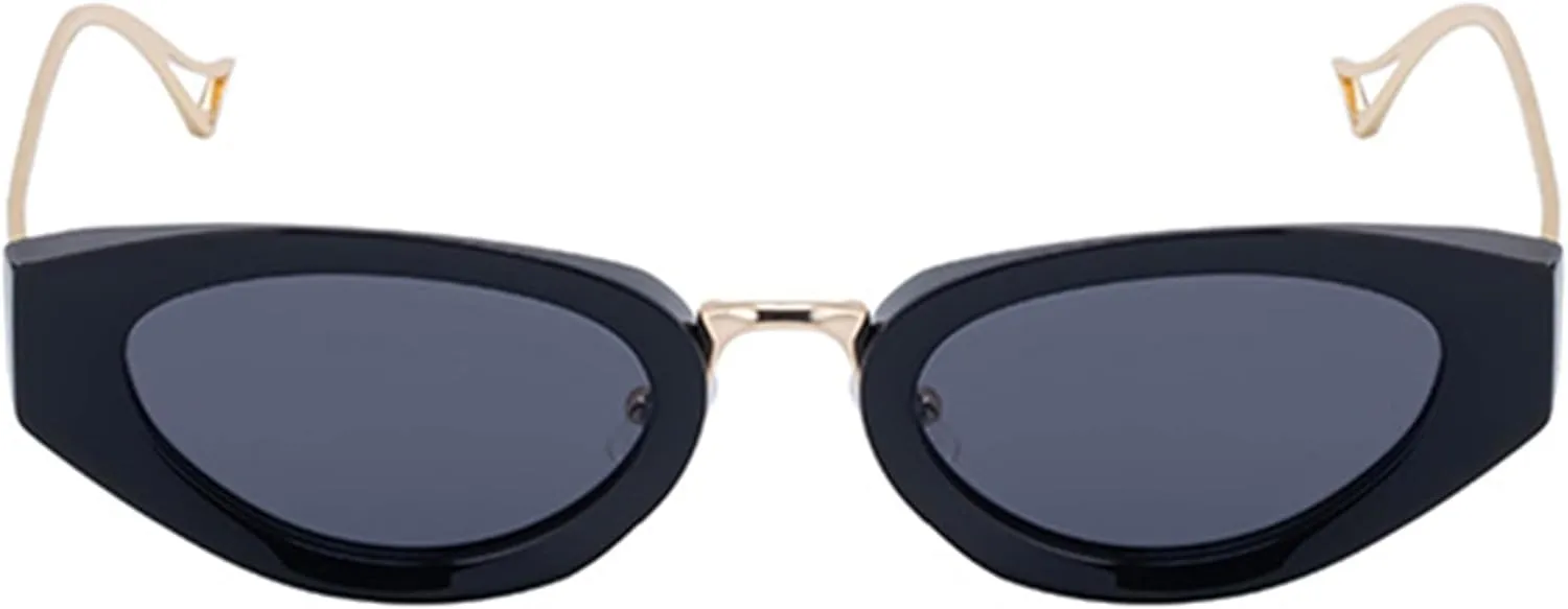 bullabulling Vintage Steampunk Cat Eye Sunglasses for Women Men Fashion Semi-Metal Frame Hip-hop punk Glasses UV400