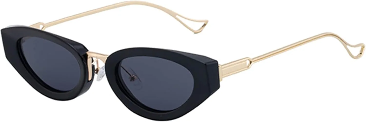 bullabulling Vintage Steampunk Cat Eye Sunglasses for Women Men Fashion Semi-Metal Frame Hip-hop punk Glasses UV400