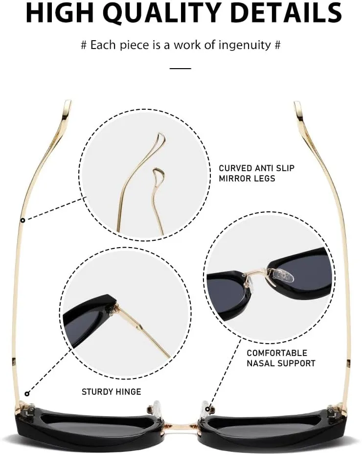 bullabulling Vintage Steampunk Cat Eye Sunglasses for Women Men Fashion Semi-Metal Frame Hip-hop punk Glasses UV400
