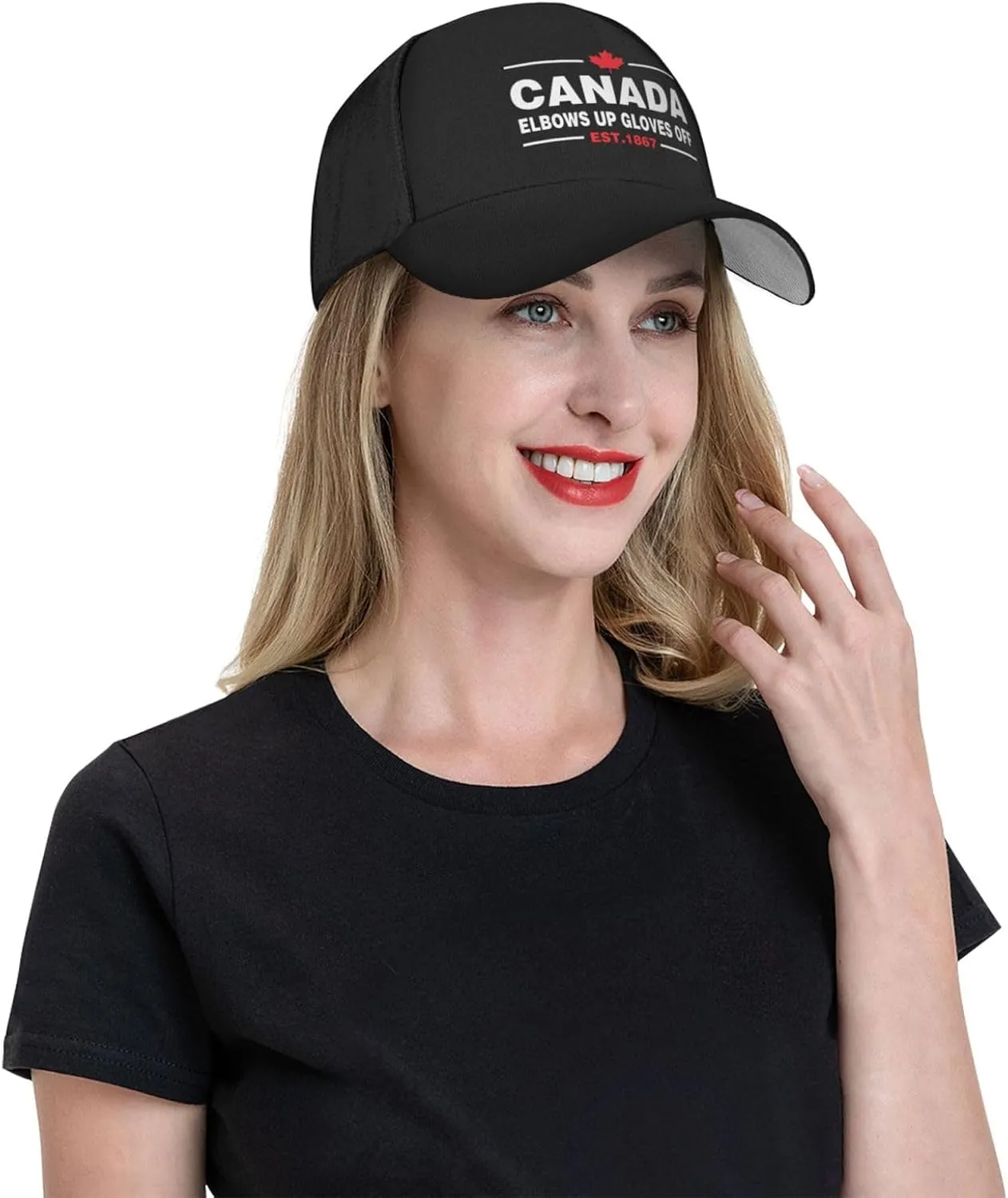 Canada Elbows Up Gloves Off Dad Hats Fashionable Baseball Cap Brim Trucker Hats Black
