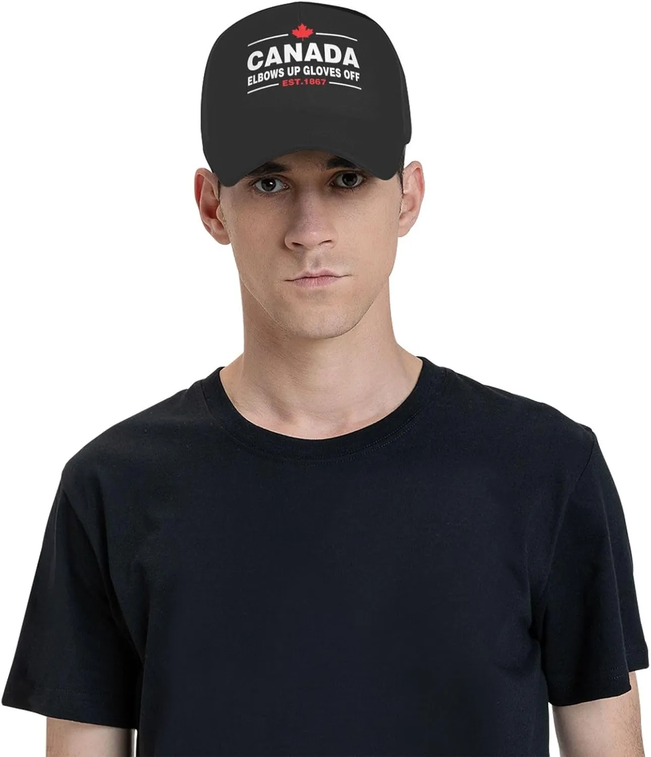 Canada Elbows Up Gloves Off Dad Hats Fashionable Baseball Cap Brim Trucker Hats Black