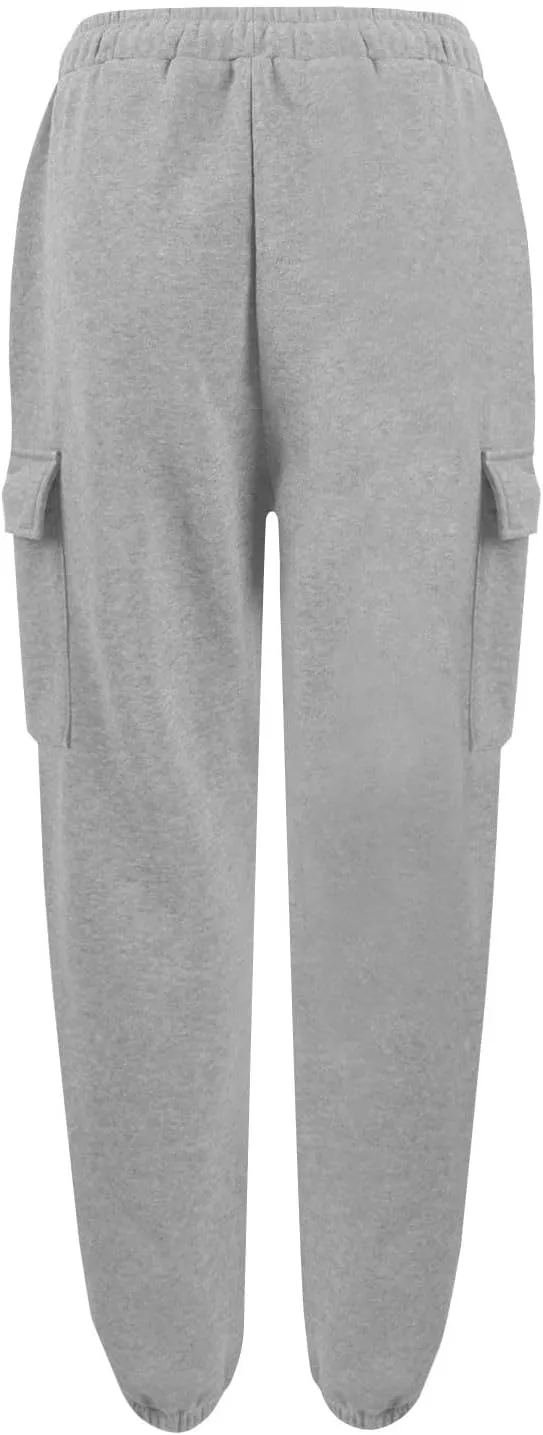 Cargo Joggers for Women High Waisted Sweatpants with Pockets Fleece Lined Comfy Athletic Pants Sweat Pants