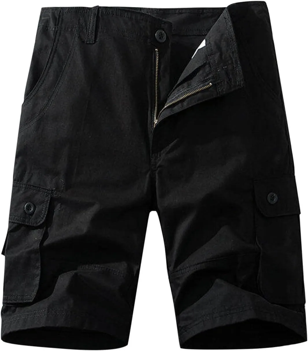 Cargo Shorts for Men Multi Pockets Relaxed Fit Below Knee Camouflage Shorts Button Classic Outdoor Tactical Outfits