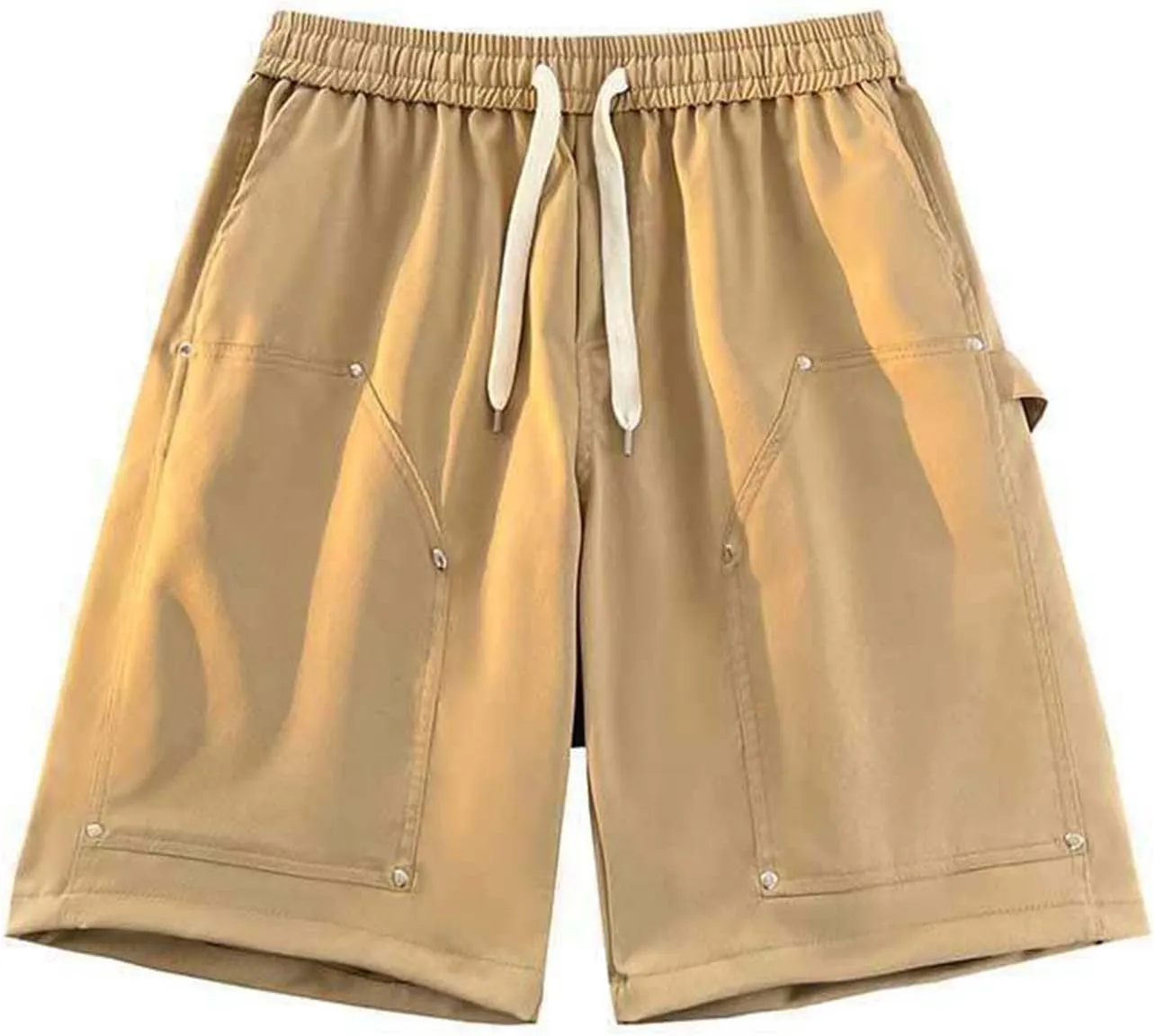 Cargo Shorts for Men Relaxed Fit Elastic Drawstring Shorts Summer Beach Fashion Athletic Outfits with Pockets