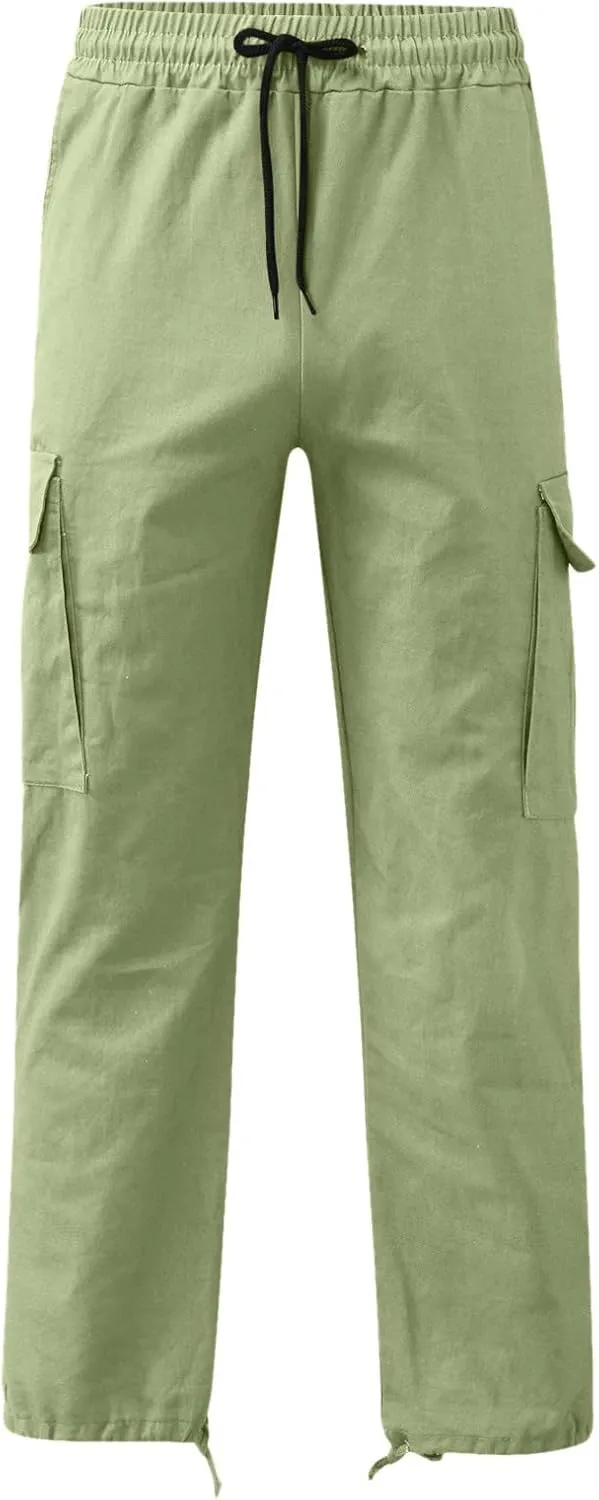 Cargo Sweatpants for Men Baggy Open Bottom Loose Pants Straight Leg Athletic Work Pants Hiking Streetwear Joggers