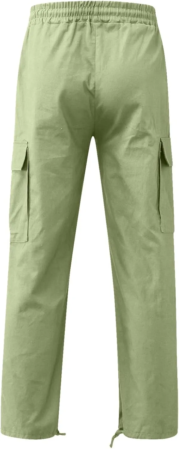 Cargo Sweatpants for Men Baggy Open Bottom Loose Pants Straight Leg Athletic Work Pants Hiking Streetwear Joggers