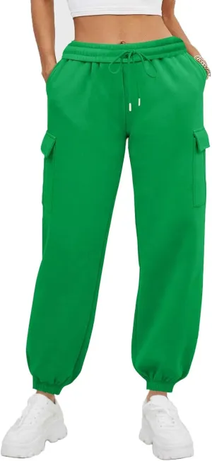 Cargo Sweatpants for Women High Waisted Baggy Fleece Lined Joggers Casual Running Athletic Thermal Workout Pants