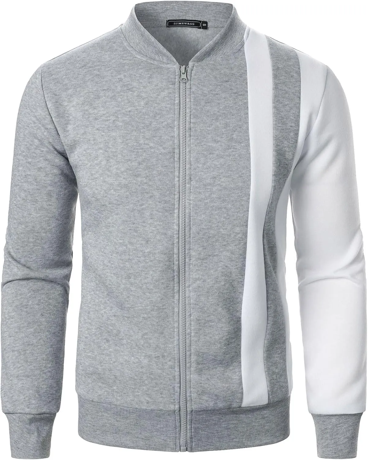 Casual Bomber Jackets for Men 2024 Trendy Colorblock Slim Fit Lightweight Waffle Varsity Jacket Fall Coat with Zipper