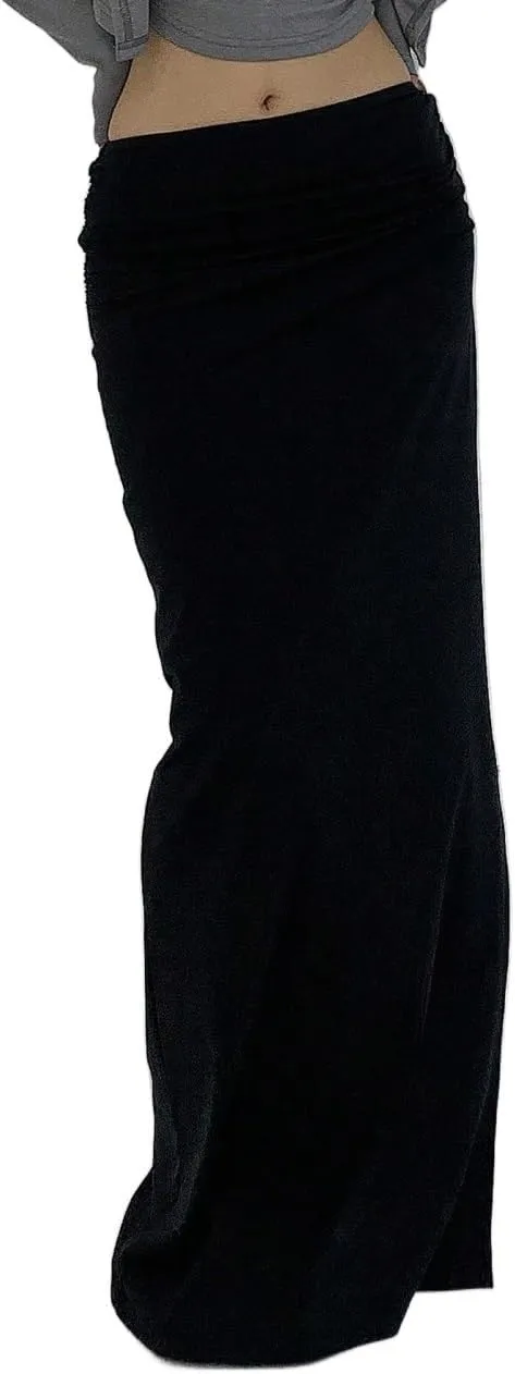 Casual Women's Skirt Women's Casual Skinny Solid Color High Slit Maxi Skirt for Women