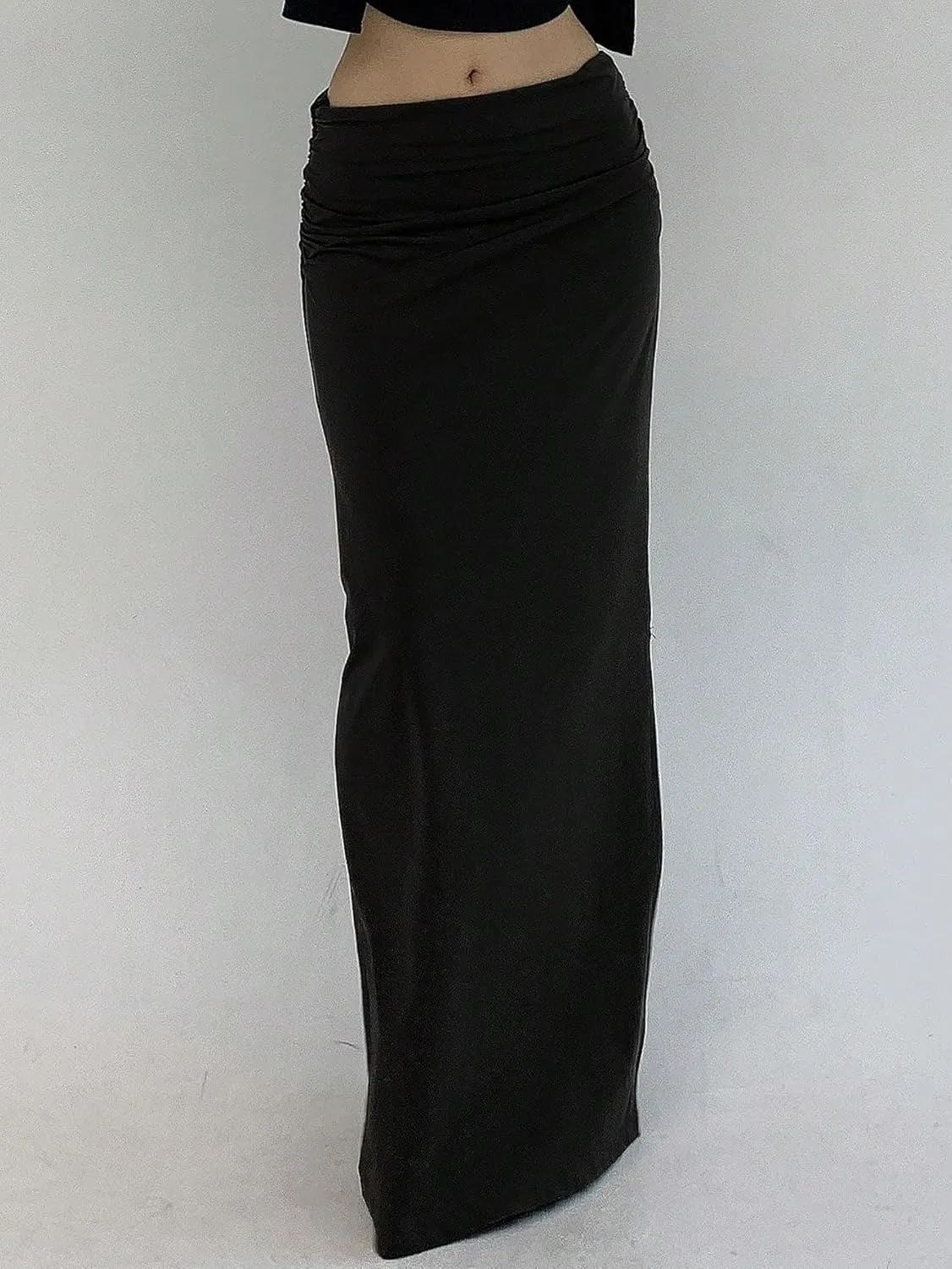Casual Women's Skirt Women's Casual Skinny Solid Color High Slit Maxi Skirt for Women
