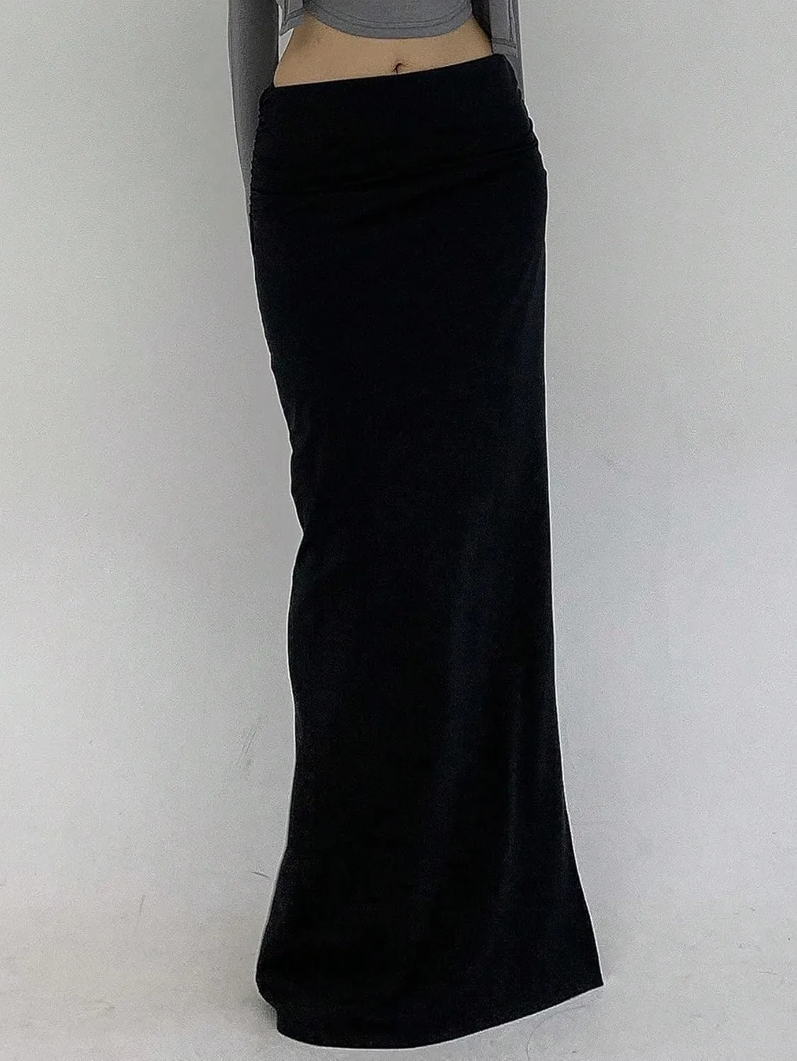 Casual Women's Skirt Women's Casual Skinny Solid Color High Slit Maxi Skirt for Women
