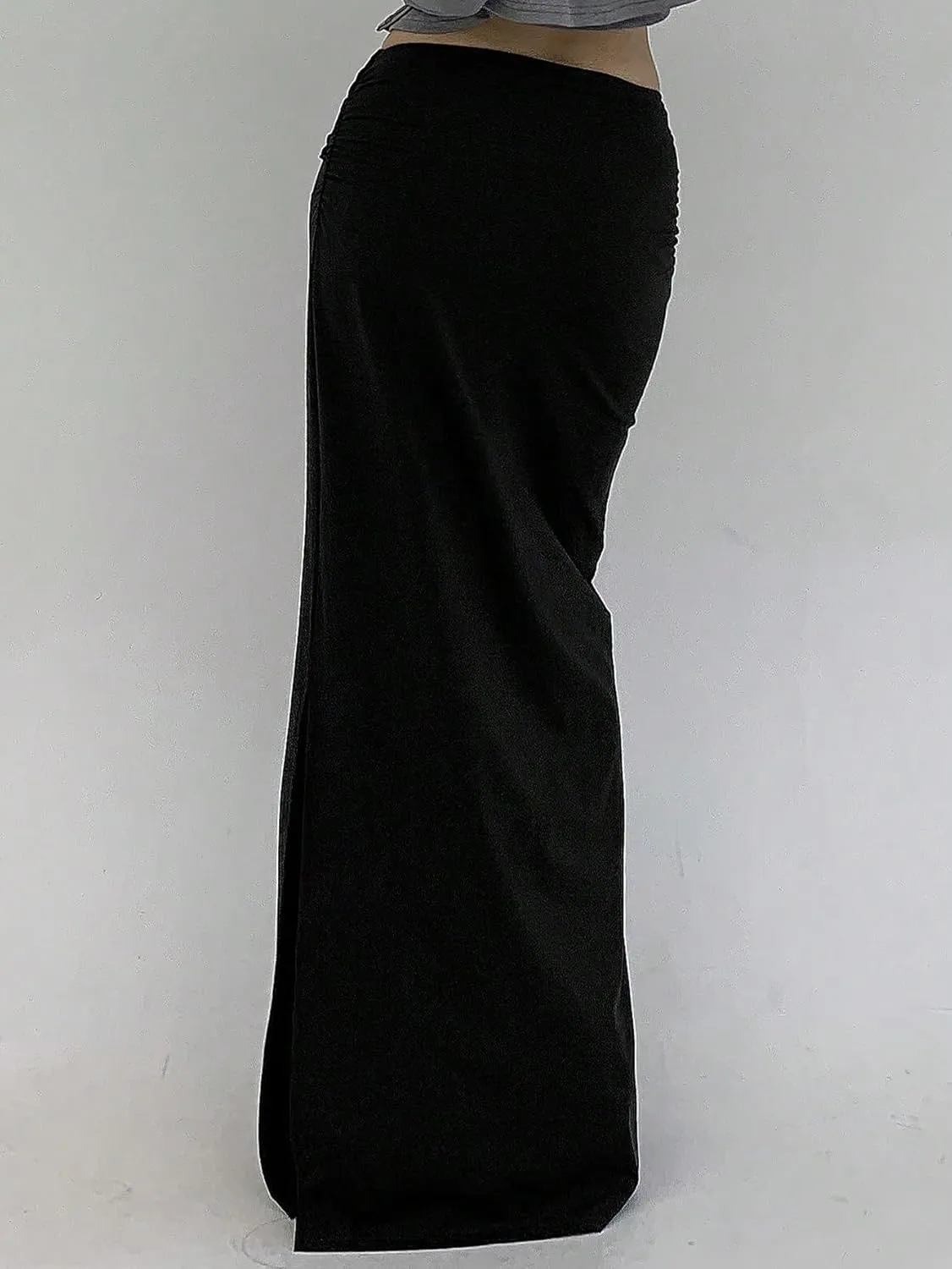 Casual Women's Skirt Women's Casual Skinny Solid Color High Slit Maxi Skirt for Women