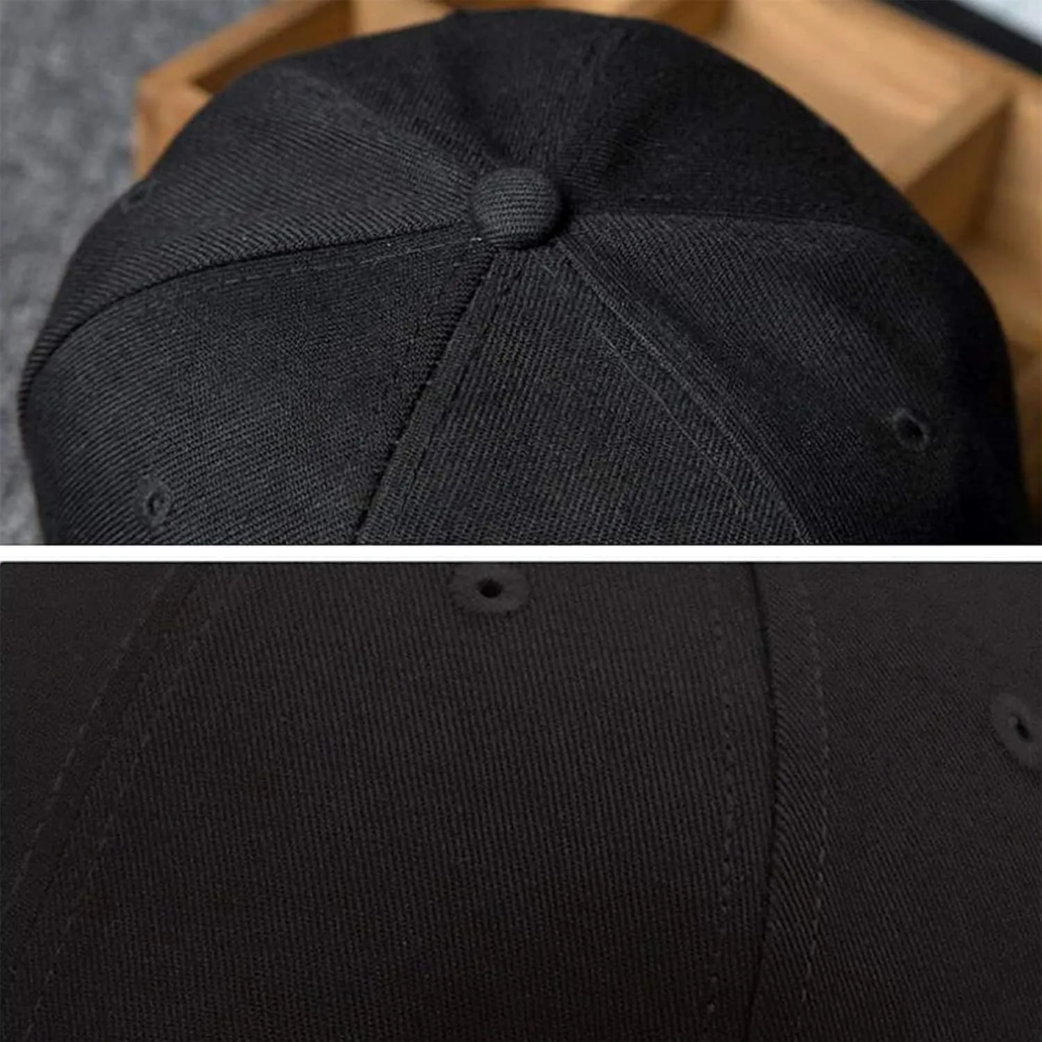 Chef Hat for Men Snapback Hats Funny Flat Bill Hat for Boy Women Adjustable Snap Pack Baseball Cap Black