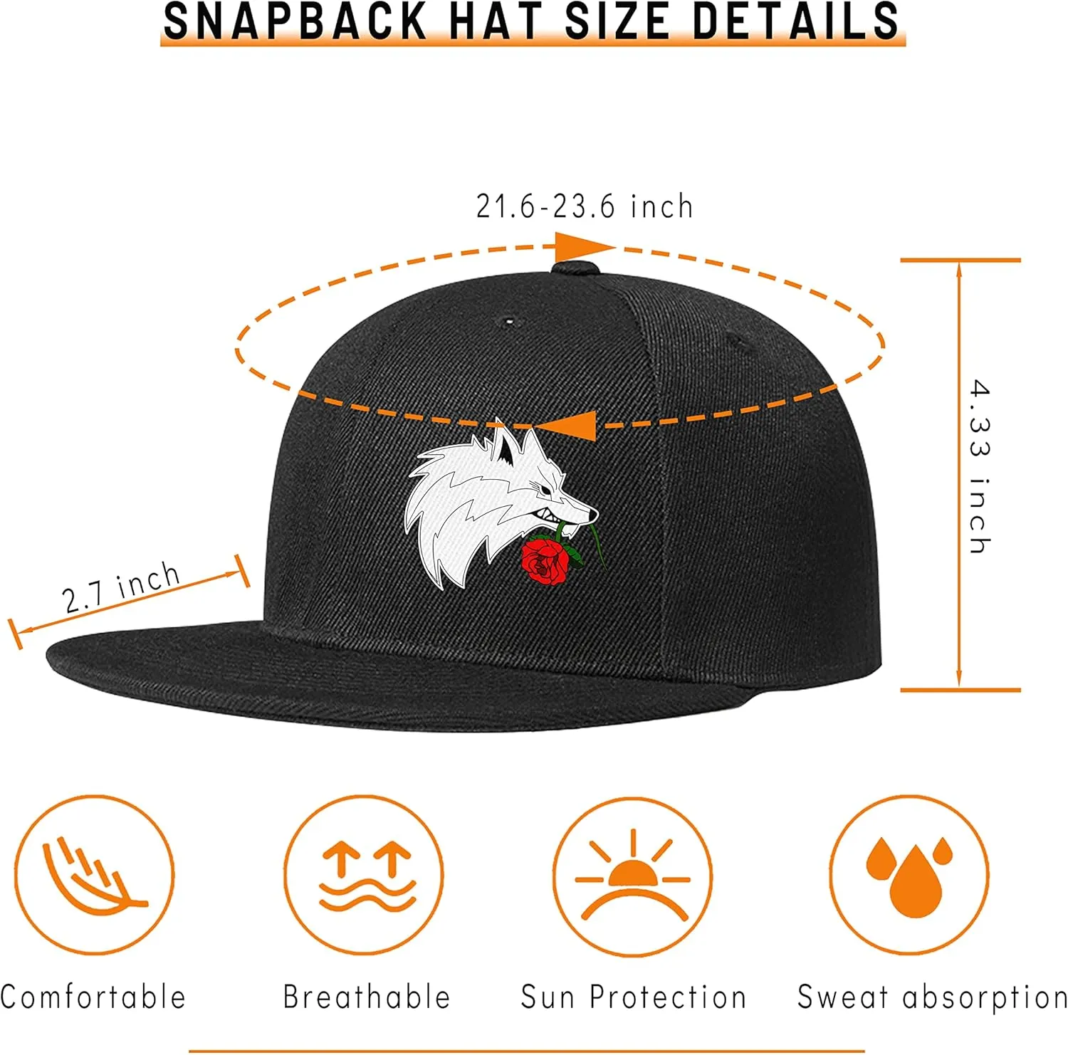 Chef Hat for Men Snapback Hats Funny Flat Bill Hat for Boy Women Adjustable Snap Pack Baseball Cap Black