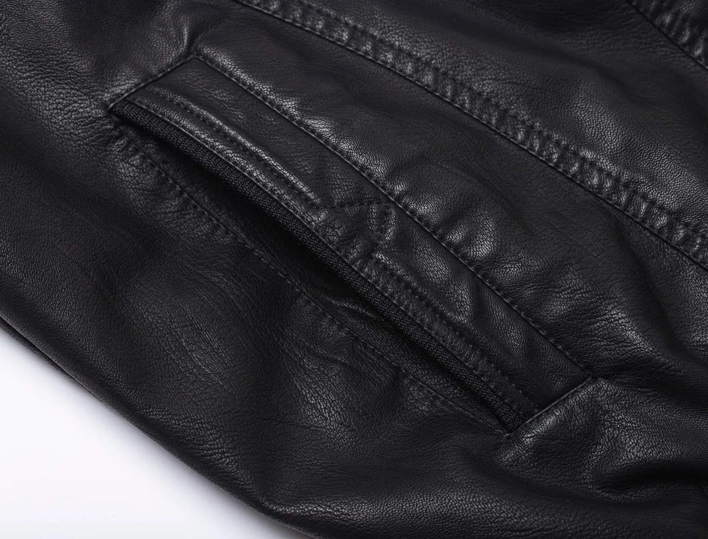 chouyatou Men's Winter Warm Sherpa Lined Zipper Quilted Moto Pu Leather Biker Bomber Jacket