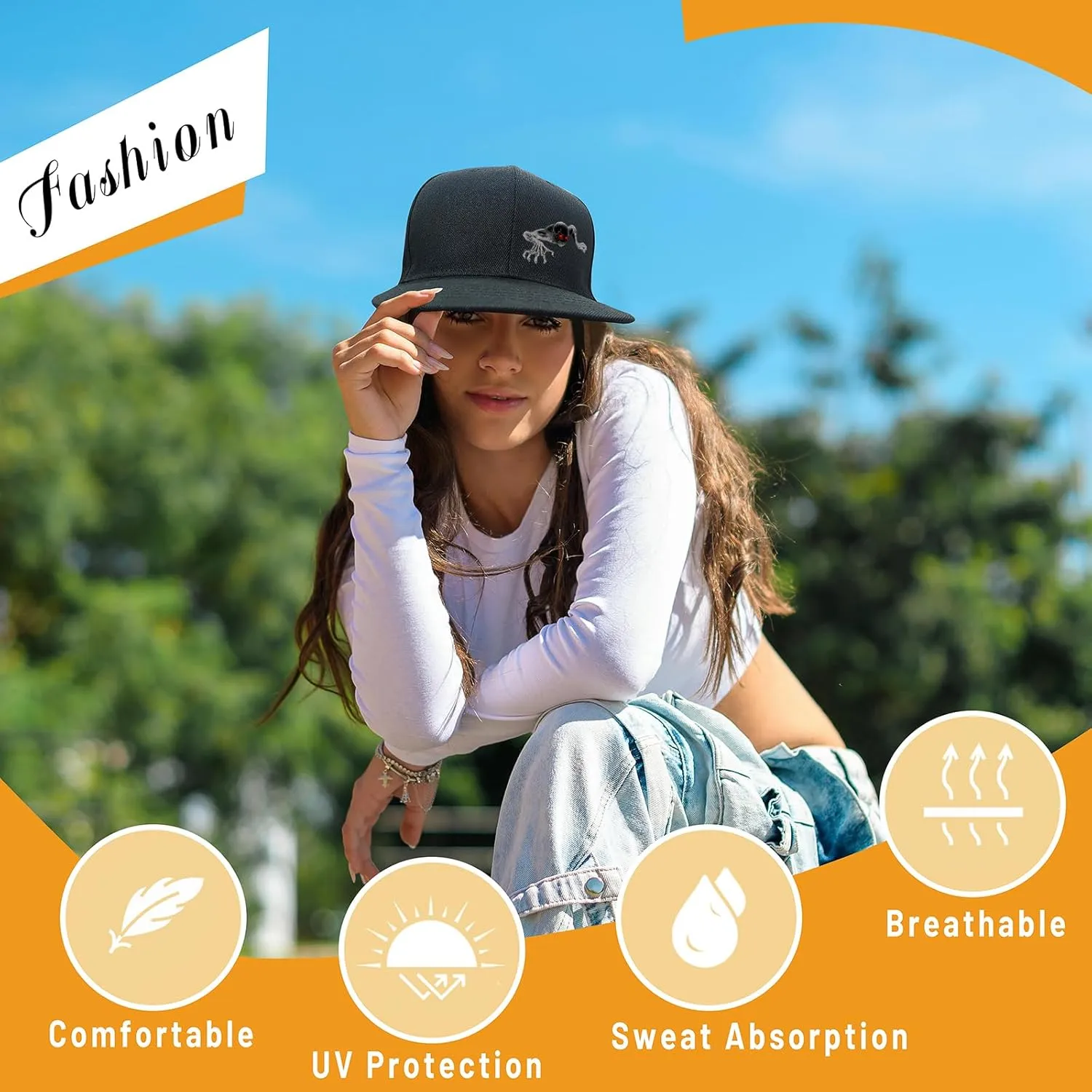 Christian Cross Snapback Hats Adjustable Baseball Cap for Men Cool Praying Skeleton Hand Hat for Men Black Flat Bill
