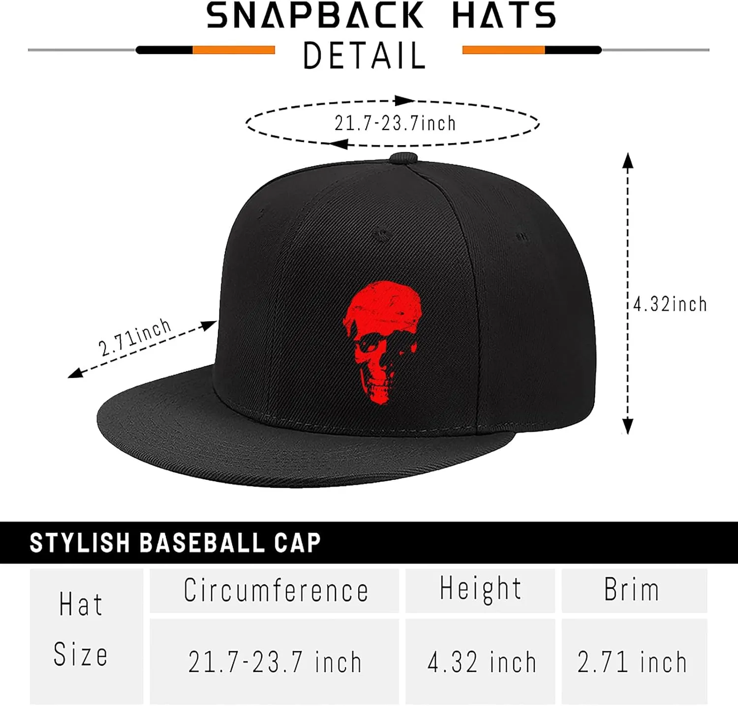 Christian Cross Snapback Hats Adjustable Baseball Cap for Men Cool Praying Skeleton Hand Hat for Men Black Flat Bill