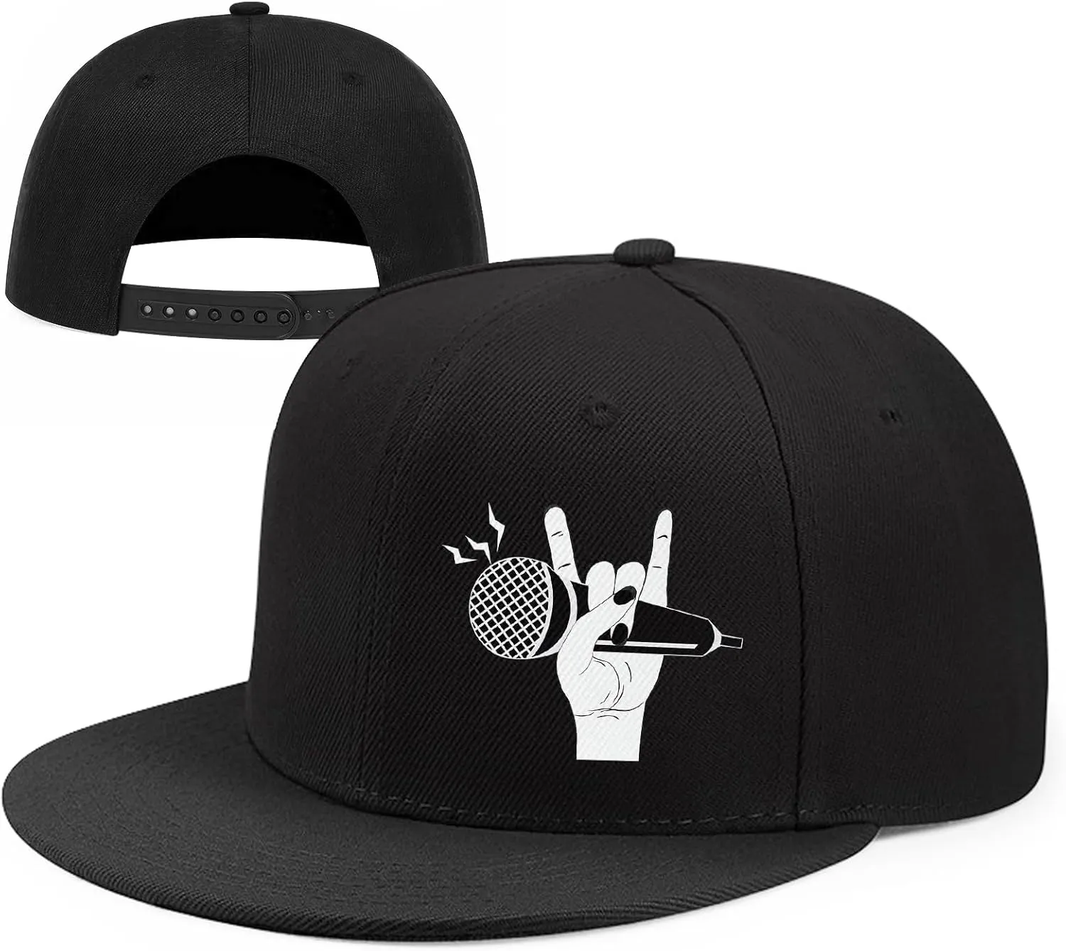 Christian Cross Snapback Hats Adjustable Baseball Cap for Men Cool Praying Skeleton Hand Hat for Men Black Flat Bill