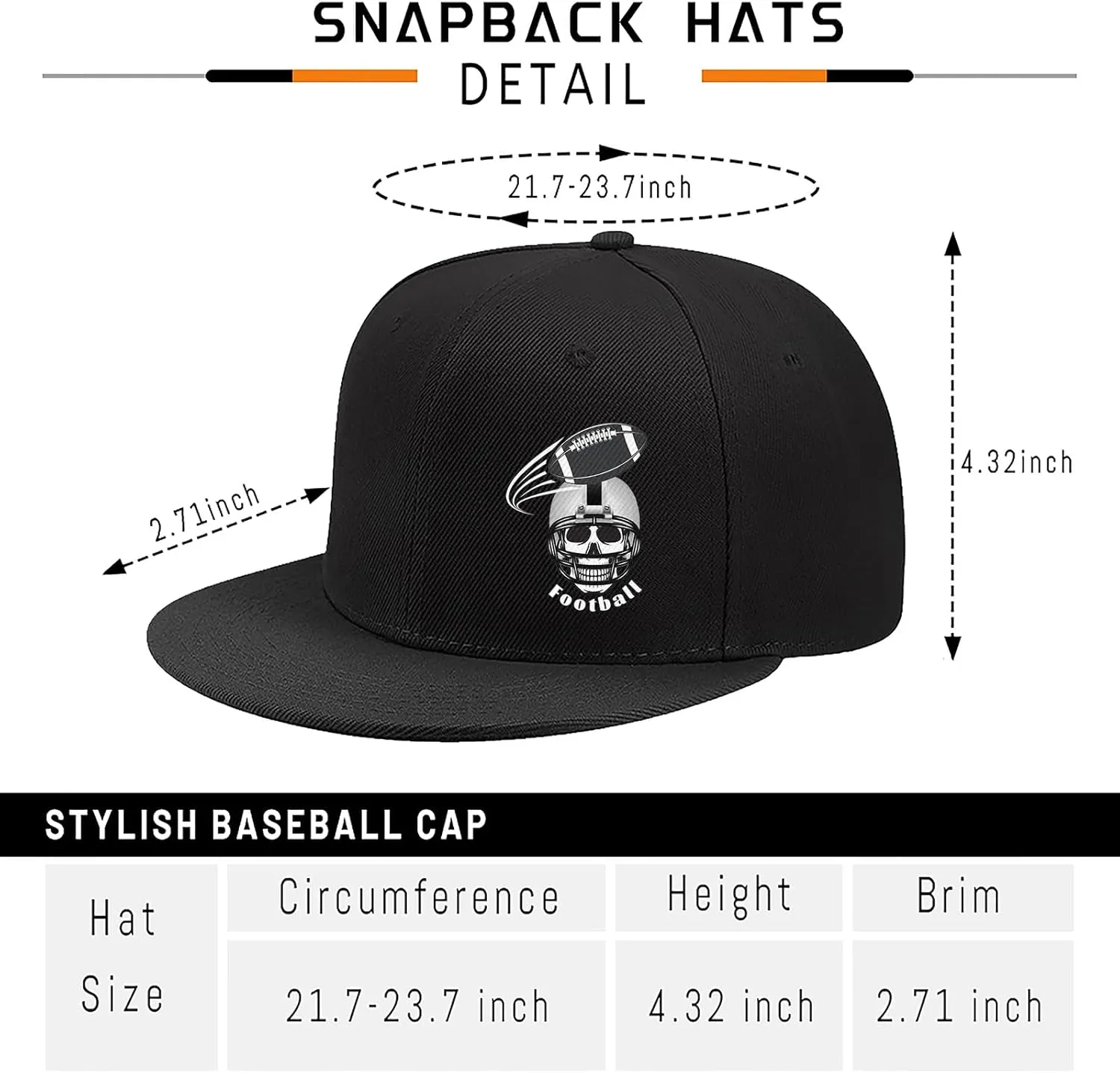 Christian Cross Snapback Hats Adjustable Baseball Cap for Men Cool Praying Skeleton Hand Hat for Men Black Flat Bill
