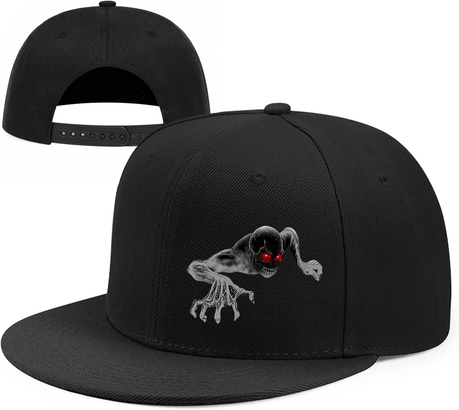 Christian Cross Snapback Hats Adjustable Baseball Cap for Men Cool Praying Skeleton Hand Hat for Men Black Flat Bill