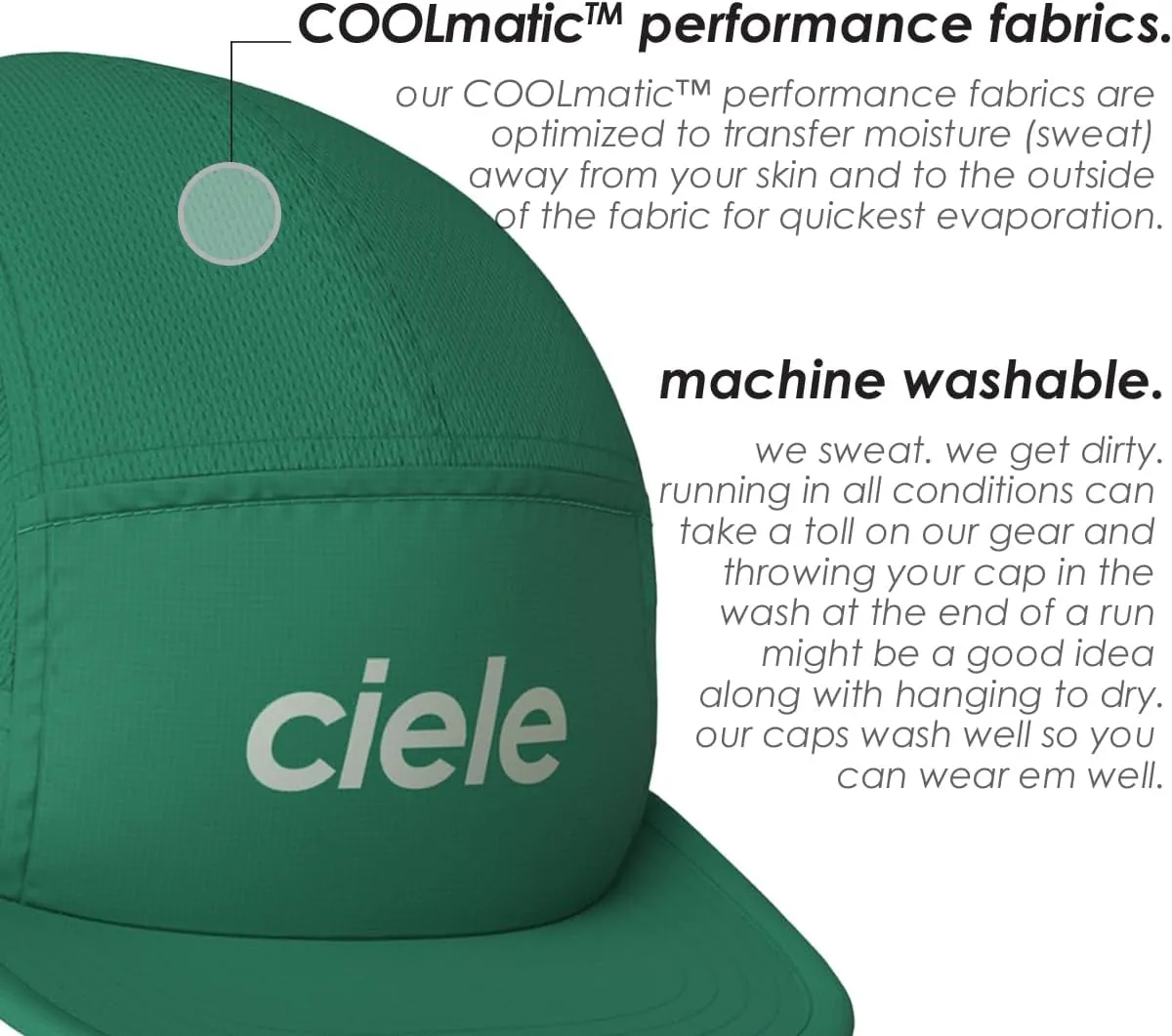 Ciele Athletics GOCap SC - Premium Washable Moisture Wicking Hat with Sun Protection, 5-Panel Knit Running Hat for Men, Women