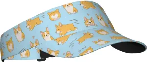 Corgi Printed Sun Visor Hats Adjustable, Women's Sun Hat, Unisex Designs, Fits Most Head Sizes