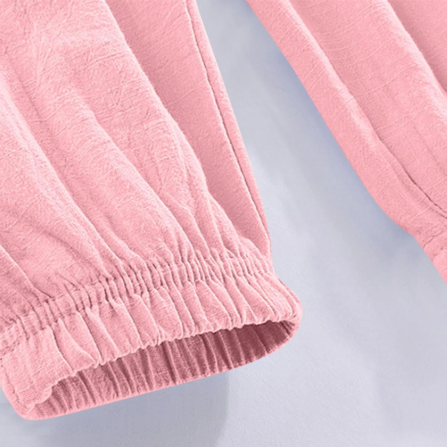 Cotton Girls Casual Jogger Pants with Pockets Comfortable Elastic Waist Sweatpants for Kids Activewear