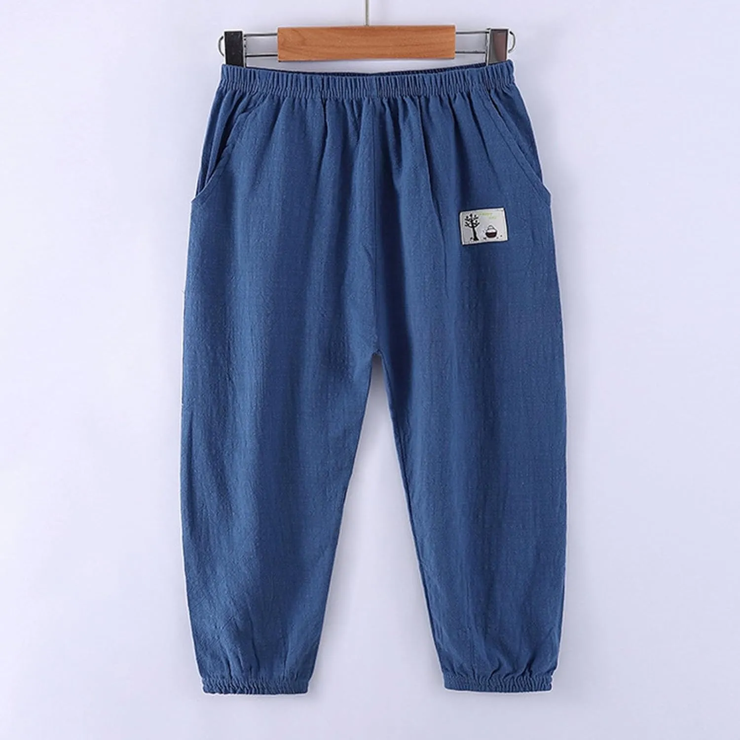 Cotton Girls Casual Jogger Pants with Pockets Comfortable Elastic Waist Sweatpants for Kids Activewear