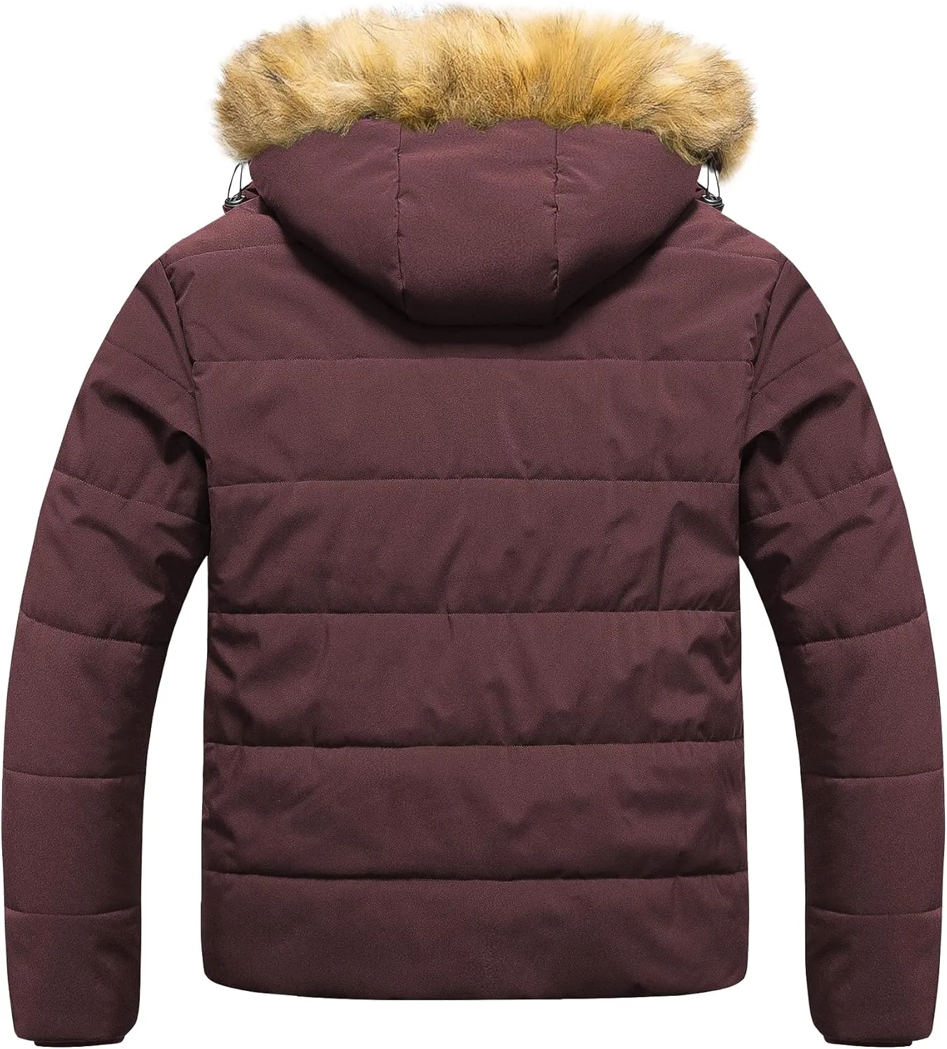 CREATMO US Men's Big and Tall Puffer Jacket Waterproof Winter Coats Fleece Lined Detachable Fur Hood Available In 2X To 6X