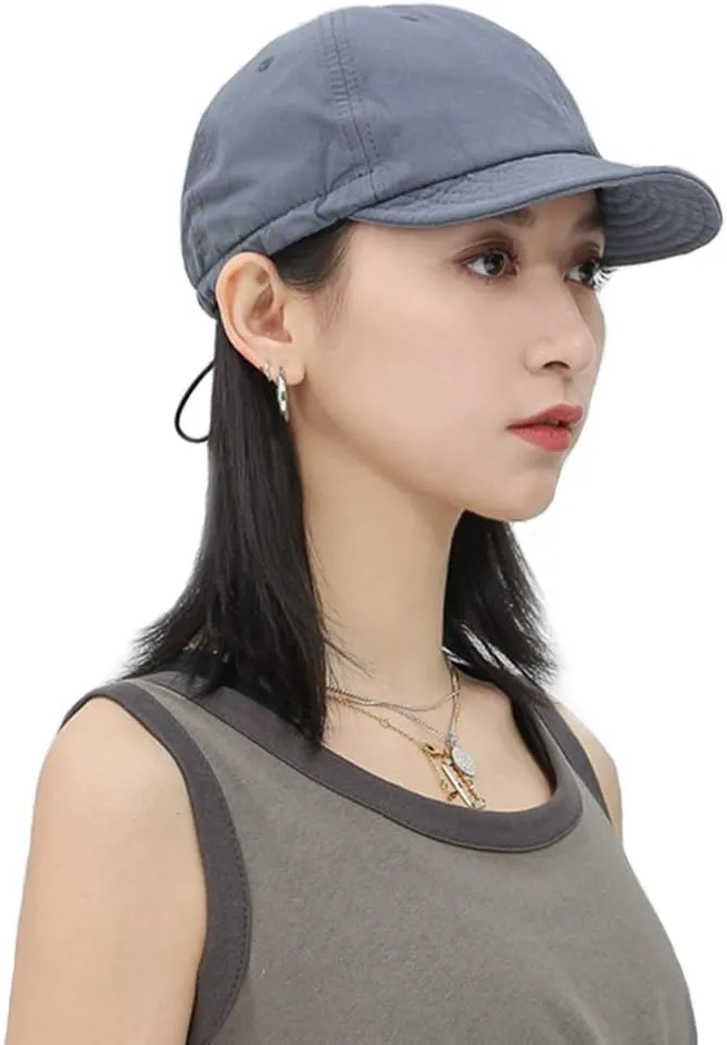 Croogo Soft Short Brim Baseball Cap Washed Cotton Dad Hats Casual Trucker Hat Fashion Flat Bill Hat Urban Street Umpire Caps